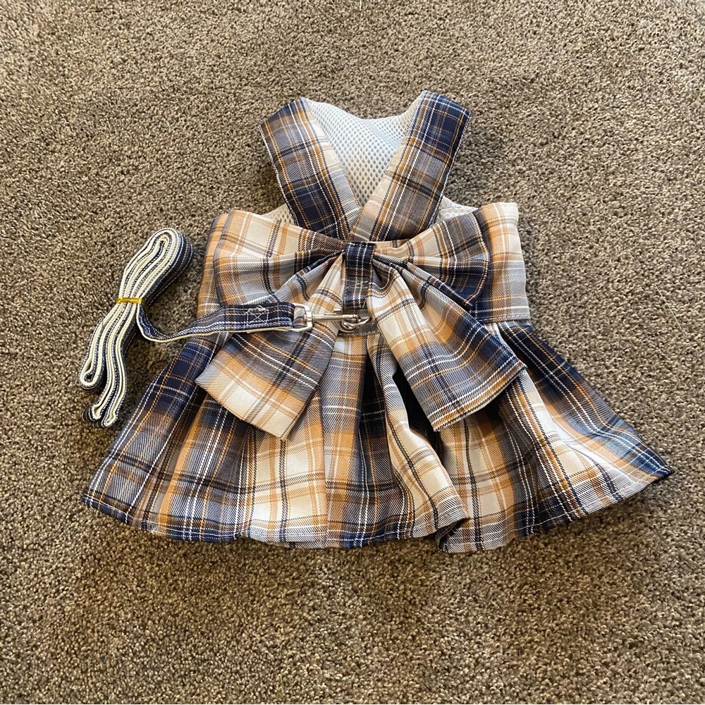 Dress for small dog with leash